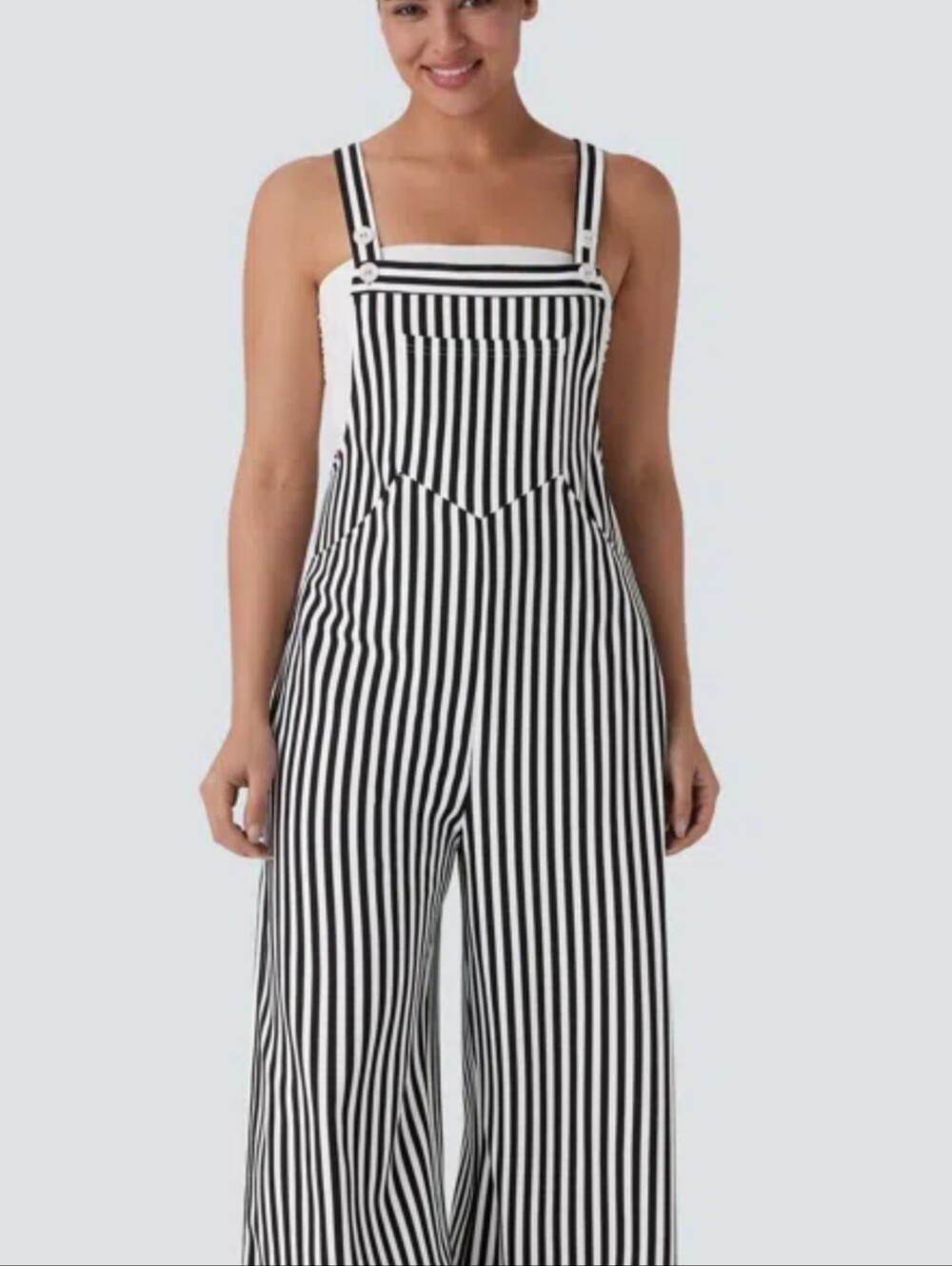 NWT Halara Pocket Stripe Waffle Overalls.